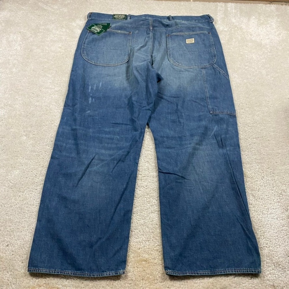 Polo Country Ralph Lauren Carpenter Jeans Mens 42x32 Blue Denim Button Fly